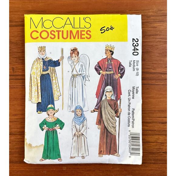 McCALL'S COSTUMES Pattern 2340 UNCUT Size 8-10 Med Robe Halloween Bible Story - Picture 1 of 2